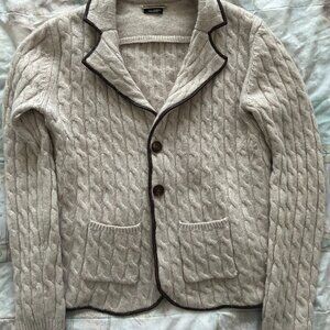Massimo Dutti cashmere cardigan (Oatmeal) (L-XL)